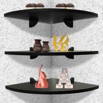 Kit 3 Prateleiras De Parede De Canto Organizadora P/ Quarto Sala Cozinha Em MDF 35 X 35 cm