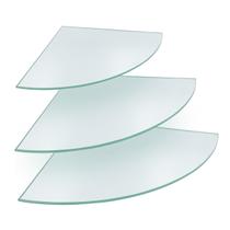 Kit 3 Prateleiras de Vidro Temperado Canto Banheiro 30cm,25cm,20cm Porta Shampoo e Sabonete Organizador Móveis Bonatto