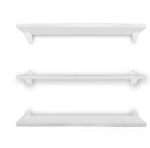 Kit 3 Prateleiras Decorativas 60x15 cm MDF Branco com Suporte para Parede Sala Quarto Cozinha Escritório Kit 3 Prateleiras Decorativas 60x15 cm MDF Branco com Suporte para Parede Sala Quarto Cozinha Escritório