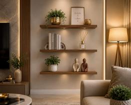 Kit 3 Prateleiras Decorativas MDF 40cm Amadeirado Nicho Suspenso Parede Quarto Sala Escritório Kit 3 Prateleiras Decorativas MDF 40cm Amadeirado Nicho Suspenso Parede Quarto Sala Escritório
