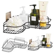 Kit 3 Prateleiras em L para Box Banheiro Lavanderia Fixação Adesivo Kit 3 Prateleiras em L para Box Banheiro Lavanderia Fixação Adesivo