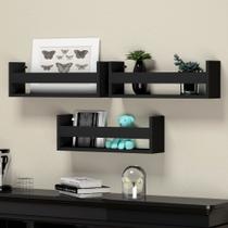 Kit 3 prateleiras em Mdf formato de nicho para parede ideal para livros e revistas Kit 3 prateleiras em Mdf formato de nicho para parede ideal para livros e revistas