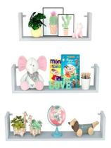 Kit 3 Prateleiras em U Branca para decorar - Compmovel