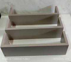 Kit 3 prateleiras em u cinza sagrado 40x10x12