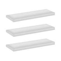 Kit 3 Prateleiras Flutuantes MDF 15x50 Suporte Oculto Decoração e Armazenamento Kit 3 Prateleiras Flutuantes MDF 15x50 Suporte Oculto Decoração e Armazenamento