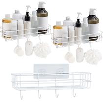 Kit 3 Prateleiras Grade para Parede com Ganchos Suporte Multiuso Branco
