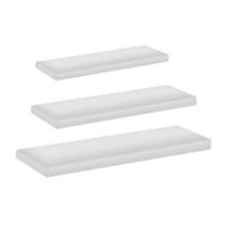 Kit 3 Prateleiras MDF 10 Cm De Largura Comprimentos Variados Ideal Para Todos Ambientes Fixado Na Parede Com Suporte Invisivel Acompanha Kit Montagem