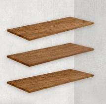 Kit 3 Prateleiras MDF 15mm - 100x20cm - FREIJÓ + suporte invisível - SKY Móveis Planejados