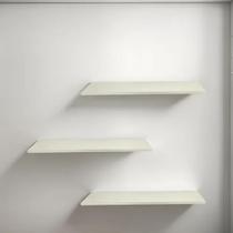 Kit 3 Prateleiras Mdf 15mm Branca 60x20cm Fixação Invisível