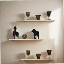 Kit 3 Prateleiras Mdf 15mm Branca 60x20cm Fixação Invisível