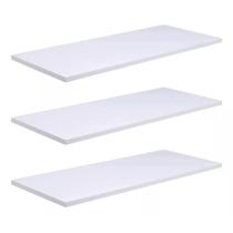 kit 3 Prateleiras Mdf 15mm Branco 60x30 Cm Suporte