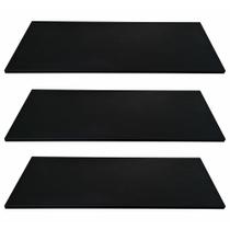 Kit 3 Prateleiras Mdf 50x15 Preto Nicho Livros Revista
