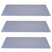 Kit 3 Prateleiras Mdf 60x25 Cinza Nicho Livros Revista