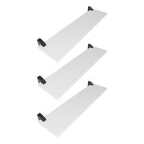 Kit 3 Prateleiras MDF Branco Multiuso com Suporte Bico Tucano 60x20