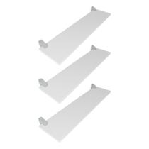 Kit 3 Prateleiras MDF Branco Multiuso com Suporte Bico Tucano 60x20