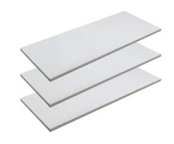Kit 3 Prateleiras Mdf/mdp 18mm Organizador De Parede Suporte Cantoneira 30x15 Branco