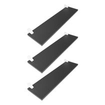 Kit 3 Prateleiras MDF Preto Multiuso com Suporte Bico Tucano 60x20