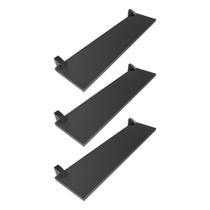 Kit 3 Prateleiras MDF Preto Multiuso com Suporte Bico Tucano 60x20