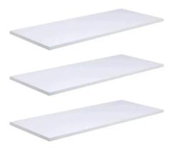 Kit 3 Prateleiras Mdp 15mm Organizador De Parede Suporte Cantoneira 30x15 Branco