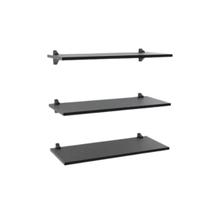 Kit 3 Prateleiras Mdp 60x25+6 Suportes Em Pp Brasforma Preto Kit 3 Prateleiras Mdp 60x25+6 Suportes Em Pp Brasforma Preto