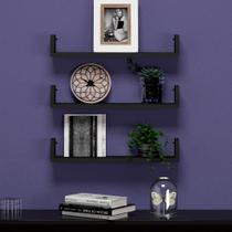 Kit 3 Prateleiras Nicho U Livros MDF