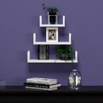 Kit 3 Prateleiras Nicho U Quarto MDF Kit 3 Prateleiras Nicho U Quarto MDF