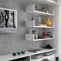 Kit 3 prateleiras organizadoras em U MDF 50 x 13 x 10 cm Sala/Cozinha/Quarto/Decoração