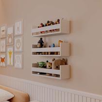 Kit 3 Prateleiras Porta Brinquedos Branca 70 x 12cm Suporte Invisivel Kit 3 Prateleiras Porta Brinquedos Branca 70 x 12cm Suporte Invisivel