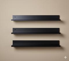 Kit 3 Prateleiras Porta Esmalte em MDF Organização 50cm Branca/Preta/Amadeirada