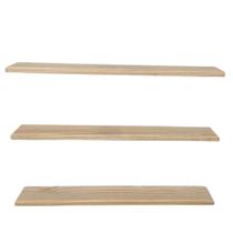 Kit 3 Prateleiras Reta Painel Pinus Com Suporte Invisível 60x10