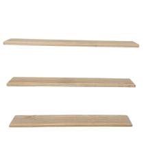 Kit 3 Prateleiras Reta Painel Pinus Com Suporte Invisível 60x20 e 60X15 e 60x10