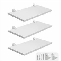 kit 3 prateleiras retas 20 x 40 x 1,5 cm mdf com suporte tucano decoração