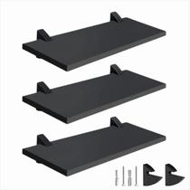 kit 3 prateleiras retas 20 x 40 x 1,5 cm mdf com suporte tucano decoração - pratk