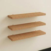Kit 3 Prateleiras Retas de Parede em MDF BRANCA 30cm + Kit Instalação Decoração
