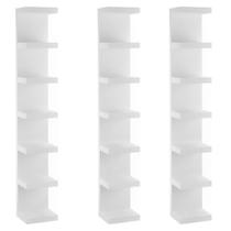 Kit 3 Prateleiras Torre Estantes Para Livros e Decorações Branco