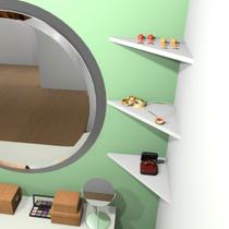 Kit 3 Prateleiras Triangulares Em MDF Cor Branca Para Decoração/Sala/Cozinha/Quarto/Escritório Kit 3 Prateleiras Triangulares Em MDF Cor Branca Para Decoração/Sala/Cozinha/Quarto/Escritório