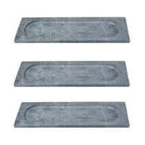 Kit 3 Prato Retangular de Servir Pedra Sabao 10x30cm para Petiscos 34E3INDSJ Industria Sao Jose Kit 3 Prato Retangular de Servir Pedra Sabao 10x30cm para Petiscos 34E3INDSJ Industria Sao Jose
