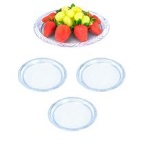 Kit 3 Pratos Acrílico Bandeja Trançada Transparente Pequeno Transparente
