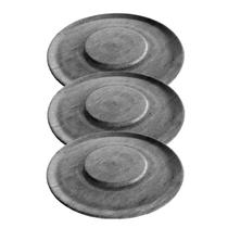 Kit 3 Pratos de Hambúrguer Porções Redondo Pedra Sabão 26cm Kit 3 Pratos de Hambúrguer Porções Redondo Pedra Sabão 26cm
