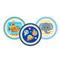 Kit 3 Pratos Infantis Menino Clingo Kit 3 Pratos Infantis Menino Clingo