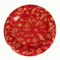 Kit 3 Pratos Natalino Petiscos e Jantar plastico rígido 20cm