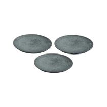 Kit 3 Pratos Raso Redondo Pedra Sabão Sobremesa e Bolos 22cm