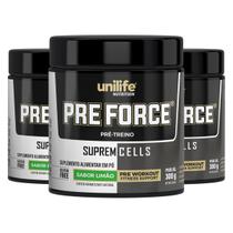 Kit 3 Pre Force Limão 300g Unilife Kit 3 Pre Force Limão 300g Unilife