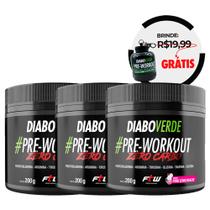 Kit 3 Pré Treino Diabo Verde Zero carbo 200g + Porta Pó de Brinde - Ftw