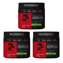 Kit 3 Pré Treino Hórus Maçã Verde 300g Max Titanium Workout