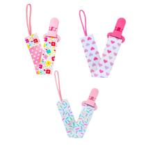 Kit 3 Prendedor de Chupeta Pietra BabyKit 3 Prendedores de Chupetas Estampado Pietra Baby Menimo Menina Infantil Corrente Cordão Bebê Criança