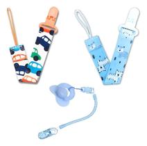 Kit 3 Prendedor De Chupeta Universal Menina E Carro-Coala-Mo Kit 3 Prendedor De Chupeta Universal Menina E Carro-Coala-Mo