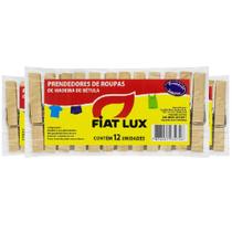 Kit 3 Prendedor De Roupa Fiat Lux Madeira Com 12un Cada