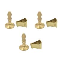 Kit 3 prendedor fixador trava porta dourado fosco 807 imab latão parede buchas e parafusos aa