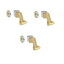 Kit 3 prendedor fixador trava porta magnético dourado escovado acetinado 808 imab ima piso e parede Kit 3 prendedor fixador trava porta magnético dourado escovado acetinado 808 imab ima piso e parede